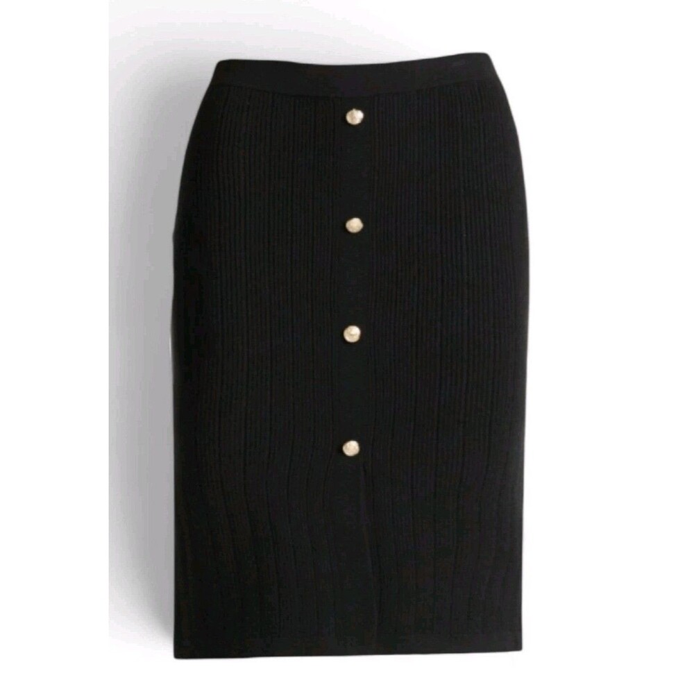 Sofia by Sofia Vergara Womens Pull On Sweater Skirt Black Soot Size Large 12-14